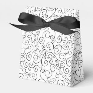 Schwarz-Curvy-Muster auf der Weißen Schachtel Geschenkschachtel