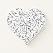 Schwarz-Curvy-Muster auf weißem Notebook Notizbuch (Rückseite)