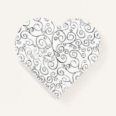 Schwarz-Curvy-Muster auf weißem Notebook Notizbuch (Vorderseite)