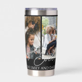 Schwarz Custom 4 Fotos Collage Beste Mama je Thermobecher (Rückseite)