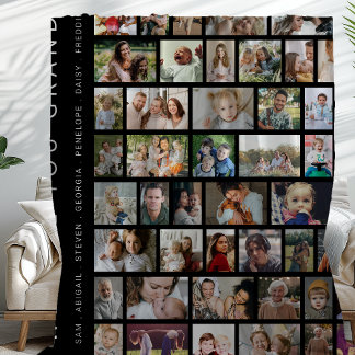 Schwarz Custom 54 FotoCollage Fleecedecke