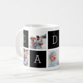 Schwarz | Custom Daddy 5 Foto Collage Kaffeetasse (Vorderseite Links)