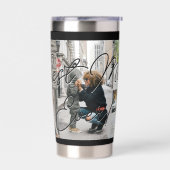 Schwarz Custom Five Foto Collage Beste Mama für al Thermobecher (Links)