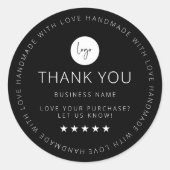 Schwarz Custom Vielen Dank Aufkleber mit Logo (Vorderseite)