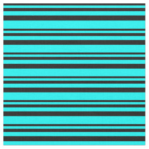 Schwarz-Cyan-farbiges Linse/Streifenmuster Stoff