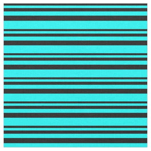 Schwarz-Cyan-farbiges Linse/Streifenmuster Stoff (Nahaufnahme)