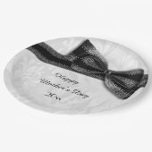 Schwarz-Damast der Mutter Tagesund Imitat-Bogen Pappteller (Schrägansicht)