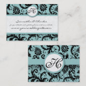 Schwarz-Damast-Flora mit Korallenzeichnung Visitenkarte (Vorne/Hinten)