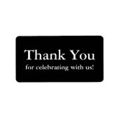 Schwarz Danke, dass du Sticker oder Geschenketiket Adressaufkleber (Vorne)