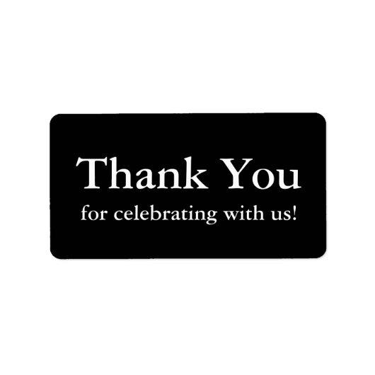 Schwarz Danke, dass du Sticker oder Geschenketiket Adressaufkleber (Vorne)