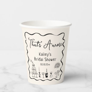 Schwarz Das ist Amore Brautparty Pappbecher