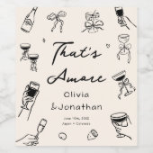 Schwarz, das ist eine handgezeichnete Hochzeit Weinetikett (Einzelnes Label)