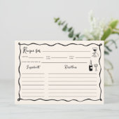 Schwarz, das ist mehr Brautparty Rezept-Karte Einladung (Stehend Vorderseite)