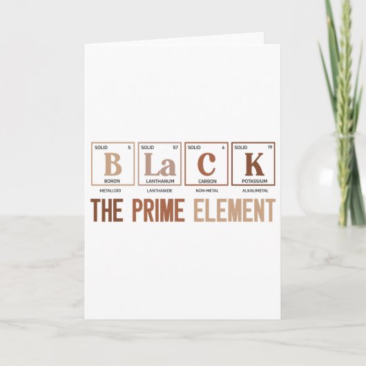 Schwarz Das Prime Element Schwarze Geschichte Mona Karte (Vorderseite)