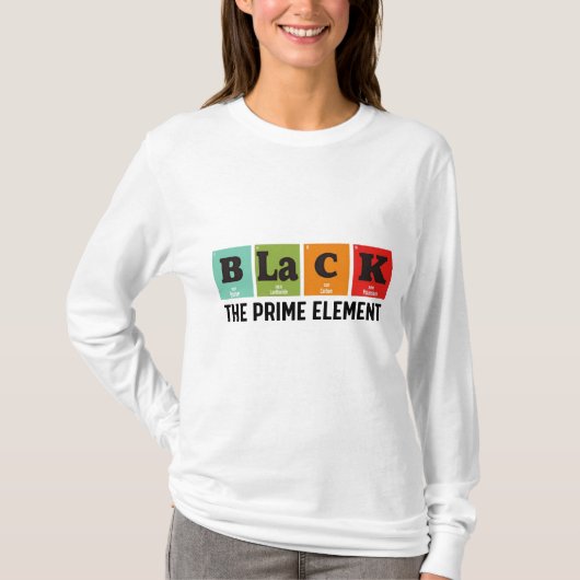 Schwarz Das Primelement, Schwarze Geschichtsmonat T-Shirt (Vorderseite)