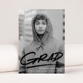 Schwarz | Dashed Modern Foto Abschluss Ankündigung