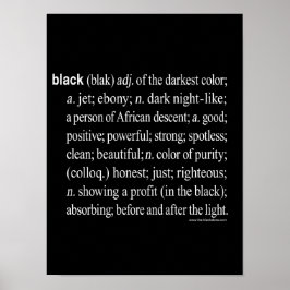 Schwarz definiert: Poster (Matte) 12X16