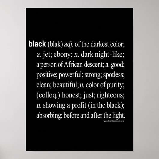 Schwarz definiert: Poster (Matte) 12X16 (Vorne)