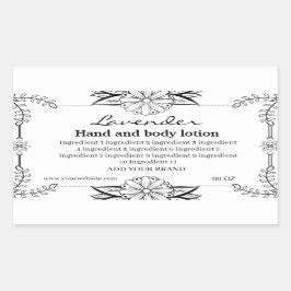 Schwarz-Dekorrahmen, weißes Hintergrundlabel Rechteckiger Aufkleber