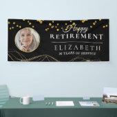 Schwarz Delicates Custom Foto Retirement Party Banner (Messe)
