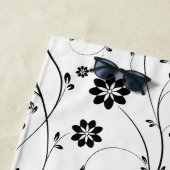 Schwarz Delikate Blume Nahtloses Muster Strandtuch (Beispiel)