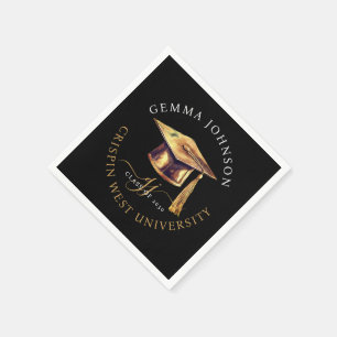 Schwarz der Minimalistischen Graduierungspartei fü Serviette