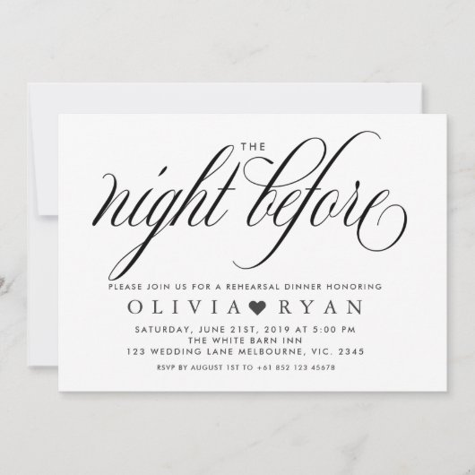 Schwarz der Nacht vor Einladung (Vorderseite)