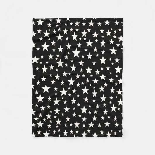 Schwarz der weißen Sterne Fleecedecke (Vorderseite)