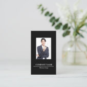 Schwarz des benutzerdefinierten Fotos Visitenkarte (Stehend Vorderseite)