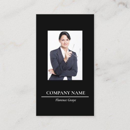 Schwarz des benutzerdefinierten Fotos Visitenkarte (Vorderseite)