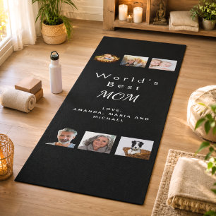 Schwarz des Fotos der Mutter Yogamatte