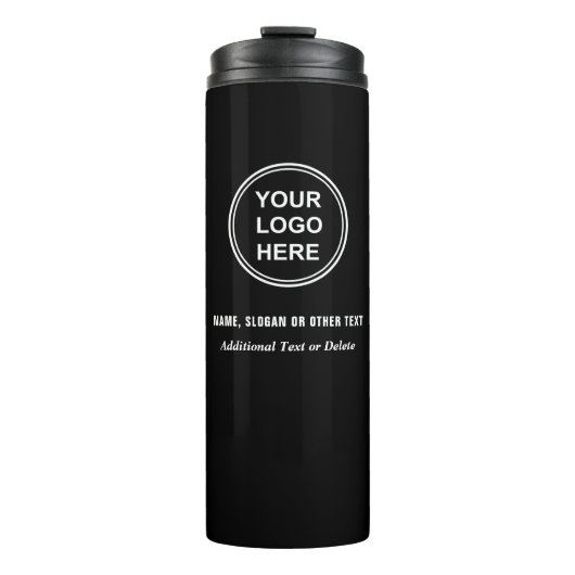 Schwarz des modernen Firmenlogos Thermosbecher (Vorderseite)