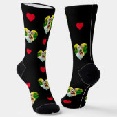 Schwarz des Musters "Muster für Heimtiere und Herz Socken (Gewinkelt)