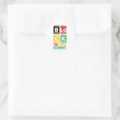 Schwarz des Prime-Element Periodic Table Black His Runder Aufkleber (Tasche)