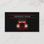 Schwarz-Design Red Truck Vorderseite dunkles Layou Visitenkarte (Vorderseite)