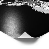 Schwarz-Design White Schwanz Deer Fotodruck (Ecke)