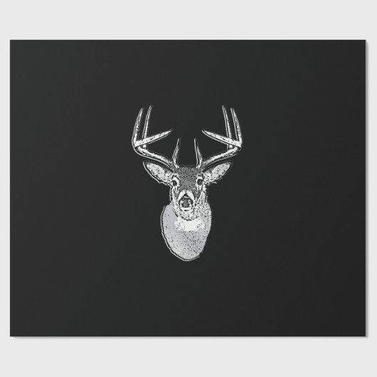 Schwarz-Design White Schwanz Deer Geschenkpapier (Flach)