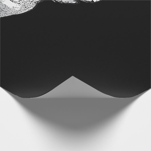 Schwarz-Design White Schwanz Deer Geschenkpapier (Ecke)