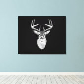 Schwarz-Design White Schwanz Deer Leinwanddruck (Insitu (Holzboden))
