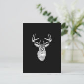 Schwarz-Design White Schwanz Deer Postkarte (Stehend Vorderseite)