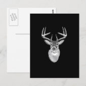 Schwarz-Design White Schwanz Deer Postkarte (Vorne/Hinten)