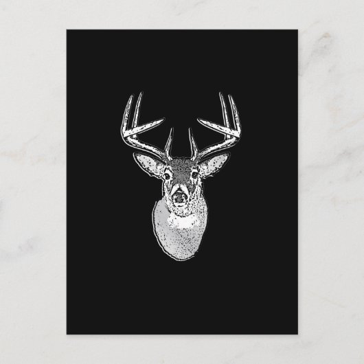Schwarz-Design White Schwanz Deer Postkarte (Vorderseite)