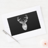Schwarz-Design White Schwanz Deer Rechteckiger Aufkleber (Umschlag)