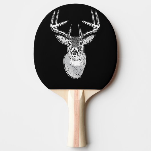 Schwarz-Design White Schwanz Deer Tischtennis Schläger (Vorderseite)