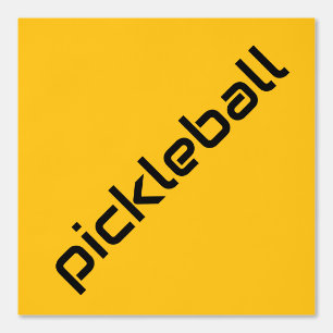 Schwarz-Diagonal-PICKLEBALL auf fett gelb Tapete