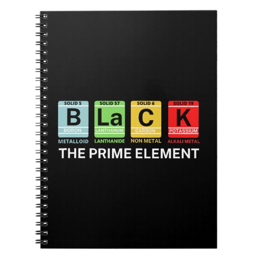 Schwarz: Die schwarze Vorgeschichte des Prime-Elem Notizblock (Vorderseite)