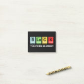 Schwarz: Die schwarze Vorgeschichte des Prime-Elem Post-it Klebezettel (Auf Schreibtisch)