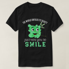 Schwarz "Die Welt entfaltet ihre Schönheit" Grün L T-Shirt