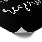 Schwarz Diese Reihe ist reserviert Stuhl Sitzplatz Poster (Ecke)