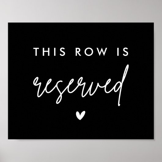 Schwarz Diese Reihe ist reserviert Stuhl Sitzplatz Poster (Vorne)